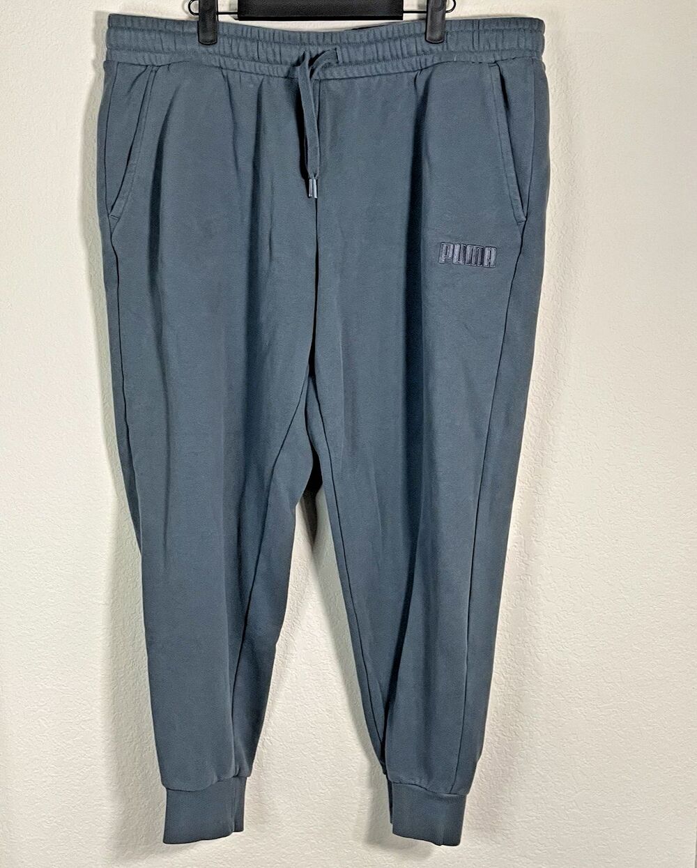 Puma Men’s 2XL Blue Sweatpants Joggers Track Pants Pockets Soft Cotton Blend